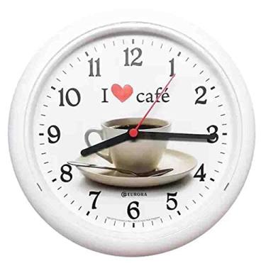 Imagem de Relógio De Parede Eurora Cozinha Café Branco 6586