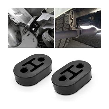 Imagem de 2 peças de gancho de borracha de escapamento de carro, suporte universal de silenciador de 2 furos, 1,1 cm, bucha de amortecedor de choque, tubo de isolamento, acessórios de substituição automotivos para a maioria dos carros
