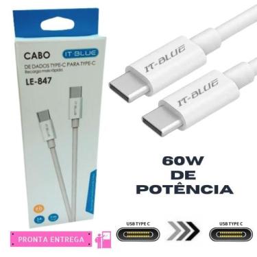 Imagem de Cabo Pd Turbo Ultra Rápido Usb-c Tipo-C Para Android Moderno It-Blue L