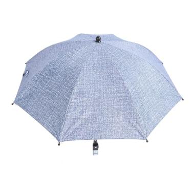 Imagem de Guarda-sol Ajustável para Carrinho de bebê, Guarda-sol para Carrinho de bebê, Praia Ao Ar Livre, 85cm, Tamanho Grande, Proteção Solar, Azul (Jeans Azul)