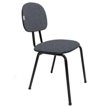 Imagem de Cadeira Fixa Secretaria Polo - Maiart, Cinza/Preto, Tecido J.Serrano