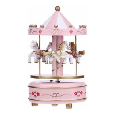 Imagem de Caixinha Carrossel Cavalinho Musical Decorativo Ambientes casa Quarto 