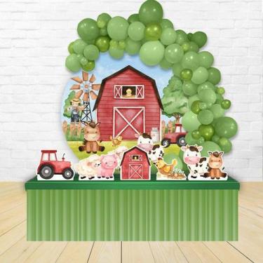 Imagem de kit festa painel redondo Decoração Infantil Fazendinha Aquarela-IMPAKT