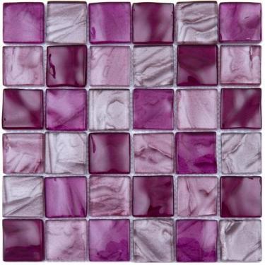 Imagem de Pastilha de vidro J01 - JUNSUI LILAS 30x30cm - GLASS MOSAIC, Lilás