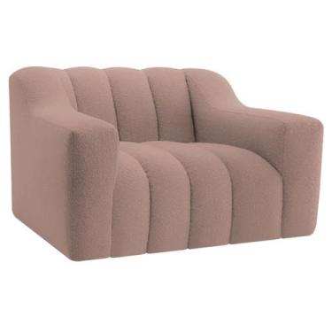 Imagem de Poltrona Decorativa Sala de Estar Recepção Elegance Linho - Amarena Mó