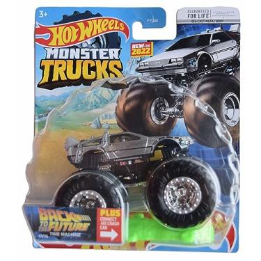 Imagem de Hot Wheels Monster Trucks Back to The Future Time Machine, Connect and Crash Car