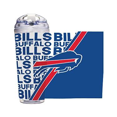 Imagem de Rico Industries Copo de acrílico NFL Football Buffalo Bills 680 g com tampa articulada, copo de parede dupla oficialmente licenciado para fãs da NFL