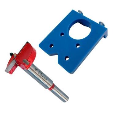 Imagem de Kit Gabarito Para Dobradiça Caneco E Guia Fresa Broca 35Mm - VAZ