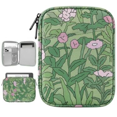 Imagem de Vinabilia Estojo de transporte de 16 a 7 polegadas para Kindle Colorsoft Signature Edition de 17.8 cm e novo Kindle Paperwhite, bolsa protetora para Kindle/Kindle Oasis/E-Reader de 15 cm, Papaver