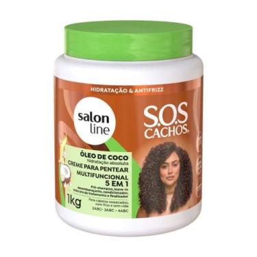Imagem de Creme Multifuncional 5 em 1 Salon Line Sos Cachos Óleo de Coco 1kg