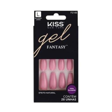 Imagem de Unhas postiças kiss new york gel fantasy bailarina longo c/28un fs14b
