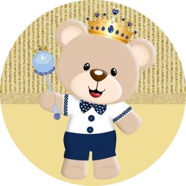 Imagem de Painel Festa Redondo C/ Elástico 1,50m Ursinho Príncipe - Fadrix