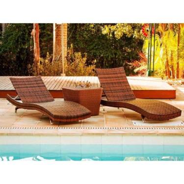 Imagem de 3 Espreguiçadeiras Bona e Mesa Grécia com Balde em Alumínio para Pisci