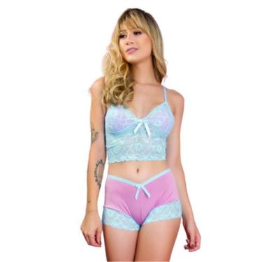 Imagem de Baby Doll Vekyo Rendado Andreza, Mulher, M, Rosa