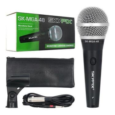 Imagem de Microfone Profissional Dinâmico C/ Fio Skypix Mga 48 Preto