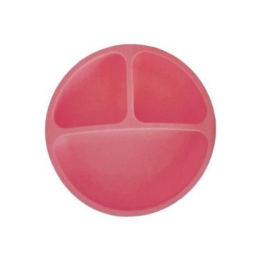 Imagem de Prato de Silicone para Bebê com Divisórias e Ventosas - home, Rosa