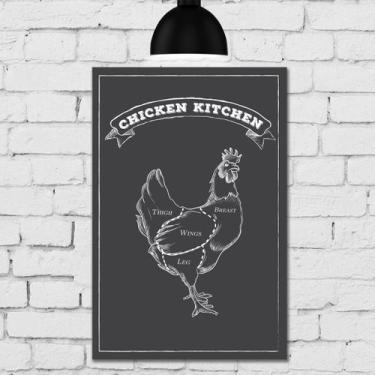 Imagem de Placa Decorativa MDF Churrasco Cortes de Galinha 30x40 - Quartinhos
