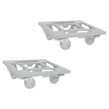 Imagem de Kit Com 2 Suportes Para Vaso 20cm Quadrado Com Rodinhas - Tecnofusi, P