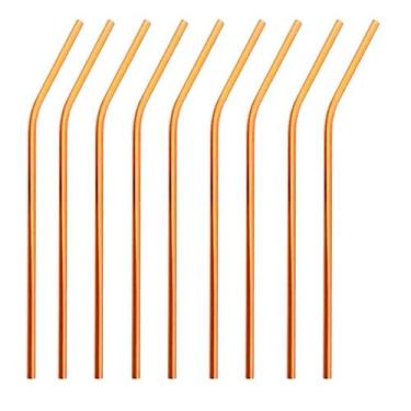 Imagem de Kit 50 canudos de inox curvos  - CAN.U.DO, Rose Gold
