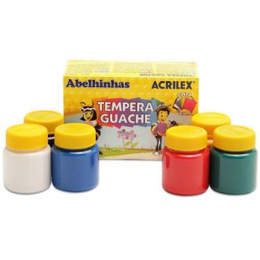Imagem de Tinta Tempera Guache 15ml 6 Cores Abelinhas - Acrilex