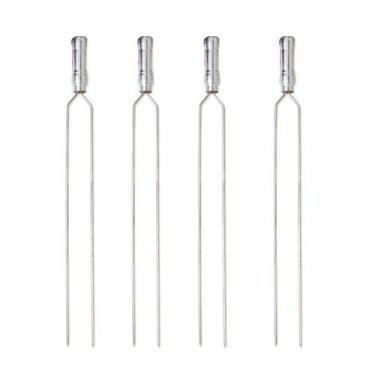 Imagem de  Espeto Churrasco 4Peças Aço Inox Duplo  85 Cm Cabo Madeira Revestido 