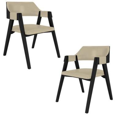 Imagem de Kit 2 Cadeiras Sala de Jantar e Jogos Carteados Madeira Maciça Poker P