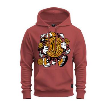 Imagem de Moletom Estampado Com Bolso e Capuz Aconchegante Bit Coin Bolado - Nex