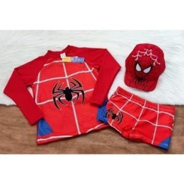 Imagem de Sunga infantil + Camisa UV + Boné - Conjunto UV para meninos Homem Ara