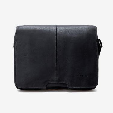 Imagem de Bolsa Carteiro em Couro Preto - Democrata