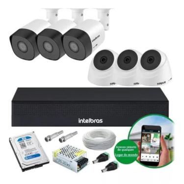 Imagem de Kit 6 Cameras Intelbras Cftv Dvr Mhdx 1008 Comp Hd 500gb