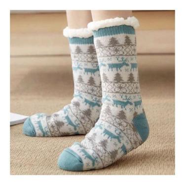 Imagem de Meia Pantufa Infantil: Lã Forrada com Pelúcia e Solado Antiderrapante 