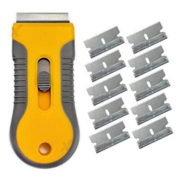 Imagem de Raspador Ratinho Plastico +10 Laminas Limpa Vidro Insulfilm - Fixtools