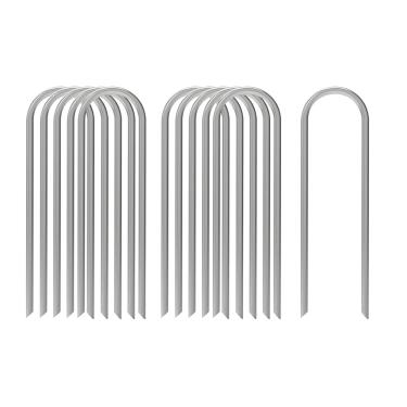 Imagem de AAGUT Estacas de jardim de 30,48 cm, grampos de paisagismo de 11 calibres para barraca de solo/espinhas/pinos para cerca de cachorro de fixação, mangueira de irrigação por gotejamento, arame, tecido de barreira de erva 100 unidades