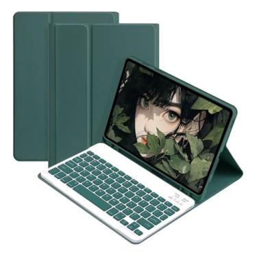 Imagem de Capa Para Tablet Com Teclado Bluetooth Para iPad Air4/Air5 10.9 Polegadas (Verde Escuro, Teclado comum)