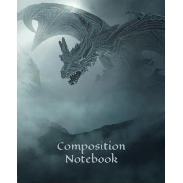 Imagem de Composition Notebook/Journal 7.5” x 9.25” (DRAGON 2): 100 Narrow Ruled Lined Pages – Dragon & Girl (Dragon Series)