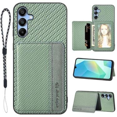 Imagem de JanCalm Capa para celular Galaxy A16 5G, capa A16 5G, compartimentos com bloqueio de RFID, suporte, capa flip magnética protetora de couro PU à prova de choque para Samsung Galaxy A16 (verde)