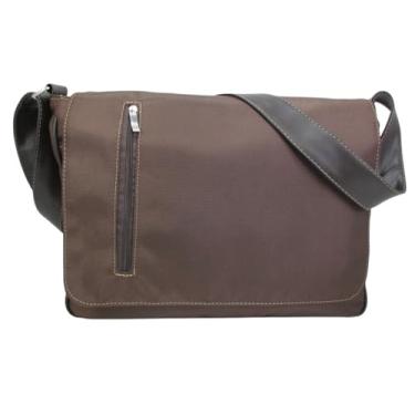 Imagem de Pasta Carteiro Bolsa Transversal Notebook Reforçada Masculina Feminina Casual Estudante Profissionais (Marrom)