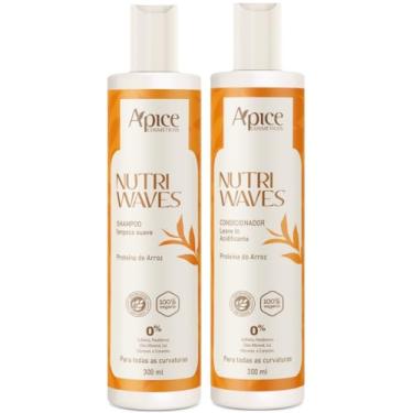 Imagem de Kit Apse Apice Nutri Waves Shampoo E Condicionador Acidificante Capilar Curvaturas Vegano 300ml