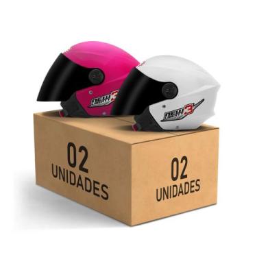 Imagem de Kit 2 Capacetes New Liberty 3 Aberto Viseira Fumê Pro Tork Masculino F
