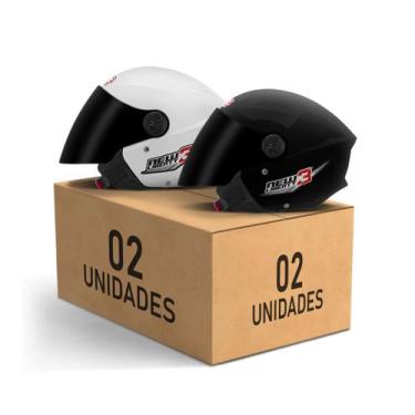 Imagem de Kit 2 Capacetes New Liberty 3 Aberto Viseira Fumê Pro Tork Masculino F