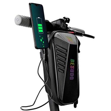 Imagem de Besudo Bolsa para scooter E, bolsa de guidão impermeável, bolsa de rolo de 2L/3L, bolsa de armazenamento ideal para acessórios de scooter E, Preto-2L, 2L