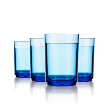 Imagem de Drinique Copos de cerveja Tritan inquebráveis Elite Pint, 473 ml (conjunto com 4), azul