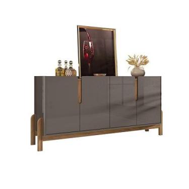 Imagem de Buffet Lizz 1.70 Cinza Perola/Cedro - Casa D Móveis, Cinza Pérola e Ce