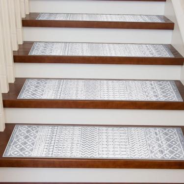 Imagem de Stair Treads Lahome Non Slip 8x30cm, pacote com 4 para escadas de madeira