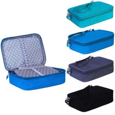 Imagem de Estojo Box Premium Organizador Infantil Pens 100 Espaçoso - JTK, AZUL 