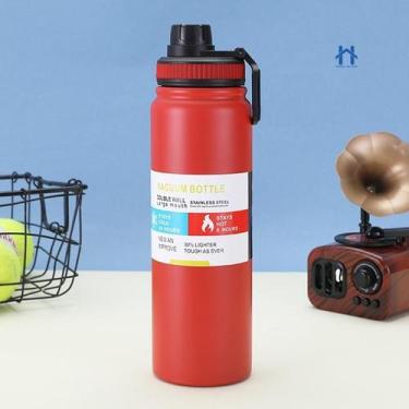 Imagem de Super Garrafa Térmica 1000Ml Quente & Frio Aço Inox 304 Alça - Sweet H
