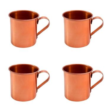 Imagem de Kit 4 Canecas Em Alumínio Estilo Moscow Mule Decor - Cobre