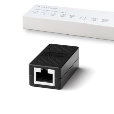 Imagem de Dingsun Acoplador RJ45 fêmea para fêmea Ethernet acoplador para adaptador extensor de cabo de rede Cat7/Cat6/Cat5/Cat5e RJ45 (1 pacote, preto)