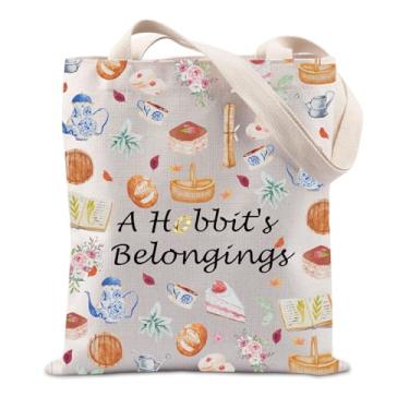 Imagem de TIIMG Fantasia romance leitor presente livro presente mitologia presente um hobbit's belongings tote bag, Branco, big, Pertencentes
