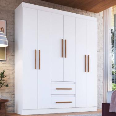 Imagem de Guarda Roupa Casal 6 Portas 2 Gavetas 100 MDF Napoli Doripel